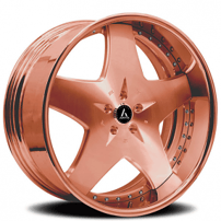 21" Staggered Artis Forged Wheels Cashville Brushed Rose Gold Face with Rose Gold over Chrome Lip Rims