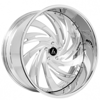 28" Artis Forged Wheels Draco Brushed Silver Face with Chrome Lip Rims