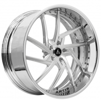 28" Artis Forged Wheels Fairfax Brushed Silver Face with Chrome Lip Rims