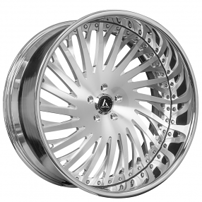 24" Artis Forged Wheels Jax Brushed Silver Face with Chrome Lip Rims