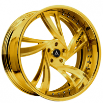 24" Artis Forged Wheels Kingston Brushed Gold Face with Gold over Chrome Lip Rims