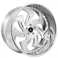 21" Artis Forged Wheels Kut Brushed Silver Face with Chrome Lip Rims