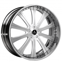 24" Artis Forged Wheels Oak Cliff Brushed Silver Face with Chrome Lip Rims