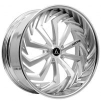 20/21" Staggered Artis Forged Wheels Royal Brushed Silver Face with Chrome Lip Rims