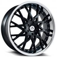 24" Azad Wheels AZ822 Black with Chrome Lip Rims 