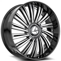 24" Azara Wheels AZX-102 Gloss Black Machined Rims