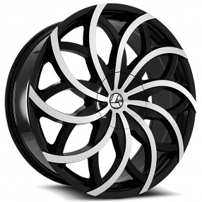 28" Azara Wheels AZA-504 Gloss Black Machined Rims