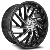 24" Azara Wheels AZA-516 Gloss Black Machined Rims