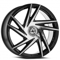 22x8.5" Azara Wheels AZA-529 Gloss Black Machined Rims