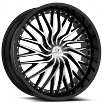 24" Cavallo Wheels CLV-43 Gloss Black Machined Rims