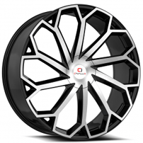 22x8.5" Cavallo Wheels CLV-51 Gloss Black Machined Rims