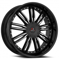 22x8.5" Cavallo Wheels CLV-54 Gloss Black Machined Rims