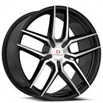 22x8.5" Cavallo Wheels CLV-55 Gloss Black Machined Rims