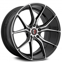 20" Staggered Curva Wheels C42 Gloss Black Machined Rims