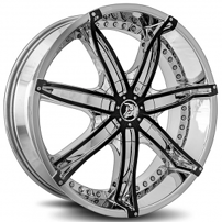 24" Diablo Wheels DNA Chrome with Black Inserts Rims