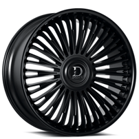 24" Dolce Luxury Wheels Razzo Gloss Black Floating Cap Rims  