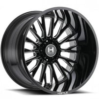 22" Hostile Wheels H114 Fury Gloss Black with Milled Accents Off-Road Rims