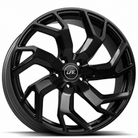 24" Luxxx Alloys Wheels Lux LFF04 Alfa Gloss Black Flow Formed Rims