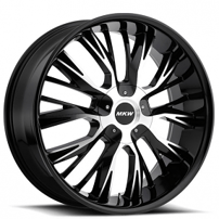 20" MKW Wheels M122 Gloss Black Machined Face Rims  