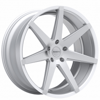 22" Staggered Ravetti Wheels M7 Silver with Brushed Face Rims