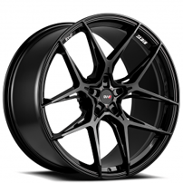 20" Staggered Savini Wheels SV-F5 Gloss Black Flow Formed Rims