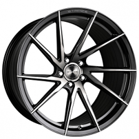 19" Staggered Stance Wheels SF01 Gloss Black Tinted Face True Directional Flow Formed Rims