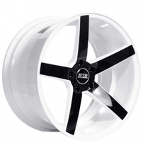 20x9/10.5" STR 607 White with Black Spoke Wheels (5x115/120, +15/20mm) 