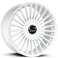 22" Strada Wheels Martello Gloss White Floating Cap Rims