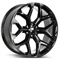 28" Strada Wheels Snowflake Gloss Black OEM Replica Rims