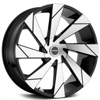 22" Strada Wheels Moto Gloss Black Machined Rims