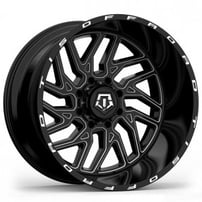 22" TIS Wheels 544BM Gloss Black Milled Off-Road Rims 