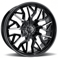 22" VCT Wheels Cyclone Black Machined Rims