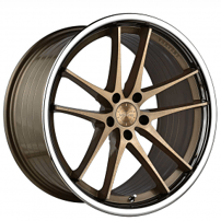 20" Staggered Vertini Wheels RFS1.5 Brushed Dual Bronze with Chrome Lip Flow Formed Rims