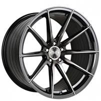 21" Staggered Vertini Wheels RFS1.1 Gloss Black Tinted Face Flow Formed Rims 