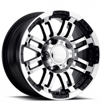 17" Vision Wheels 375 Warrior Gloss Black Machined Crossover Rims