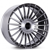 22" Vossen Wheels HF-8 Custom Black Diamond Brushed Floating Cap Rims