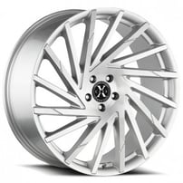 20" Xcess Wheels X02 Brushed Face Silver Rims