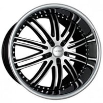 22" XIX Wheels X23 Black Machine with SS Lip Rims